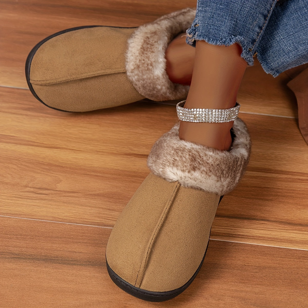 CozyPlus Slippers - Ultra-Soft, Plush Lined, Non-Slip, Closed-Toe, Flat Sole, Warm, and Fuzzy Winter Shoes for Home - Soft, Gentle, and Comfortable Footwear for Cold Weather